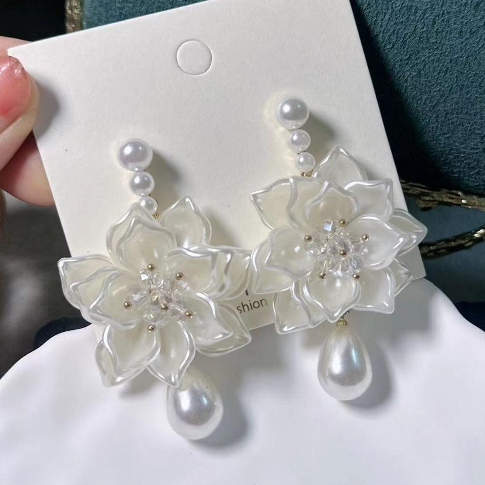 Boucles d'Oreilles Perles Artificielles Perles Boucles d'Oreilles Femme Accessoires Fait Main Clous d'Oreille Perle Exagérés Boucles d'Oreilles Pendantes Perle Vacances