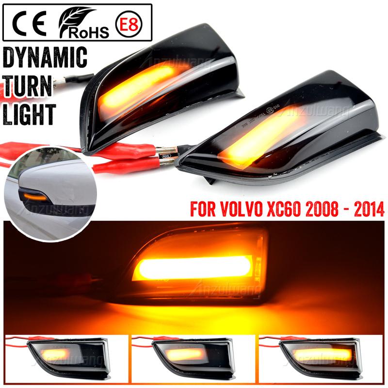 For Volvo XC60 2008-2014 LED Dynamic Turn Signal Light OEM# 31217288 31217289 Car Side Wing Rearview Mirror Blinker Indicator