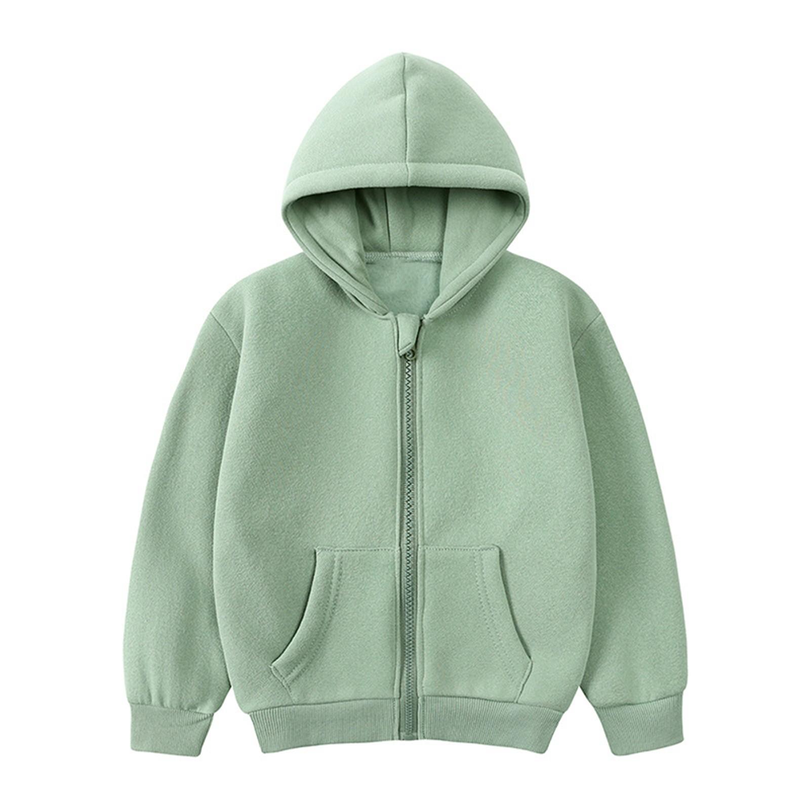 Children s Fashion Color Long Sleeved Casual Jacket Zipper Hoodie Sweatshirt Jacket 140 зелёный