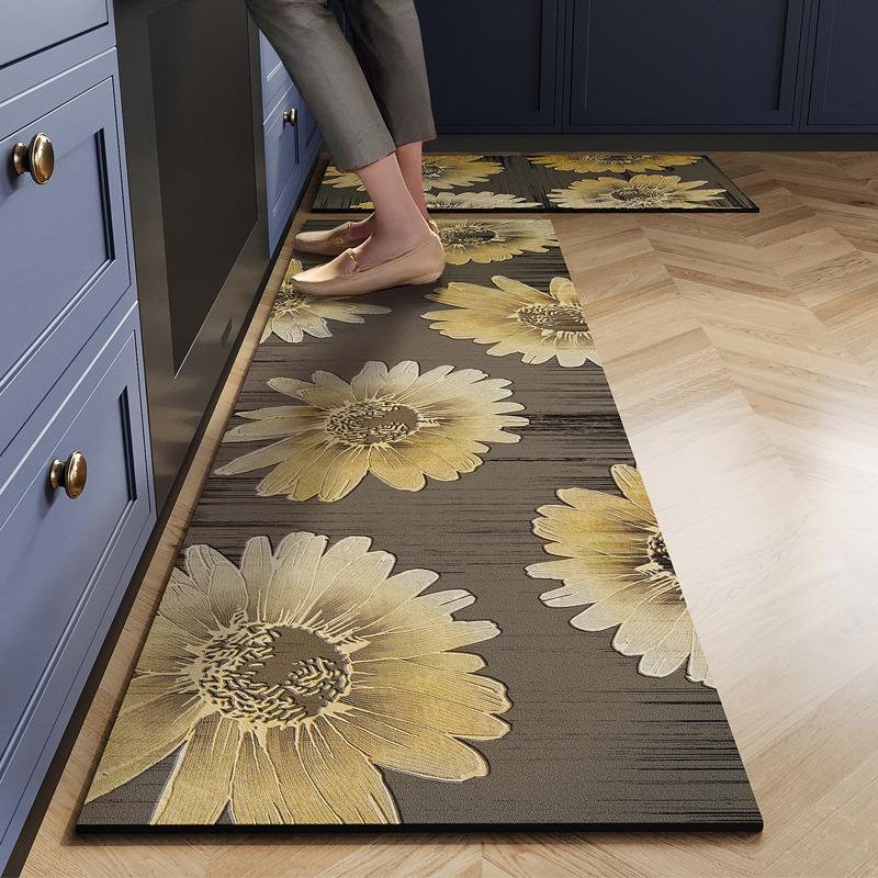 Kitchen Floor Mat Waterproof Non-slip Pvc Carpet Leather Mats Oil-proof Non-slip Area Rug Home Decoration