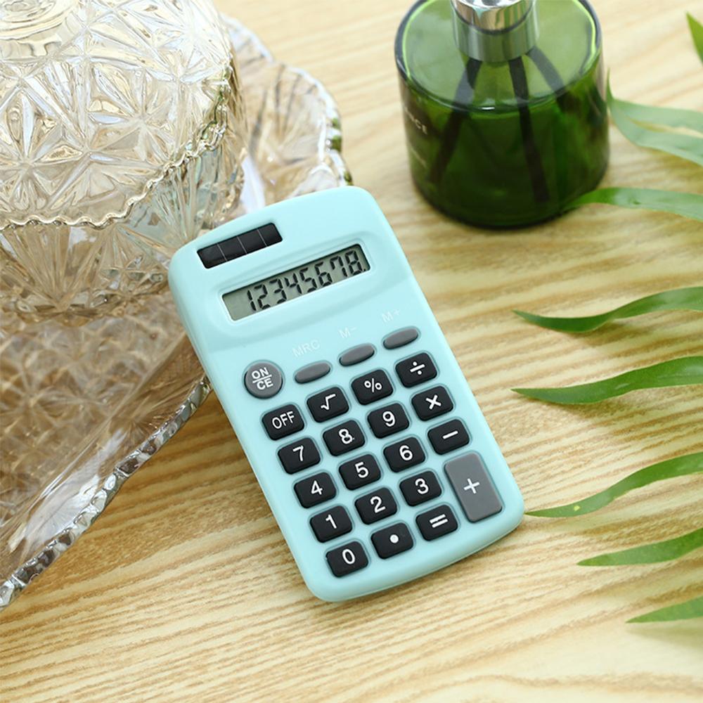 Mini Cute Calculator 8 Digits Display Solar & Battery Dual Power Portable Electronics Calculator