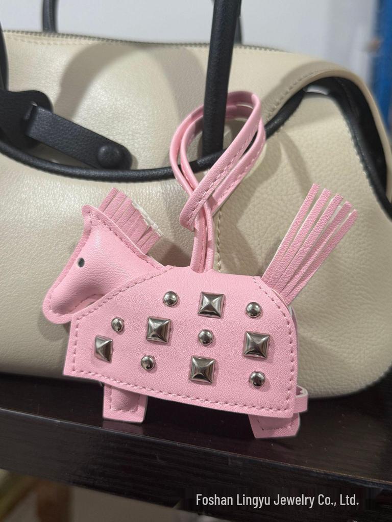 Personalized Leather Pony Bag Charm - Versatile, Cute Hanging Ornament