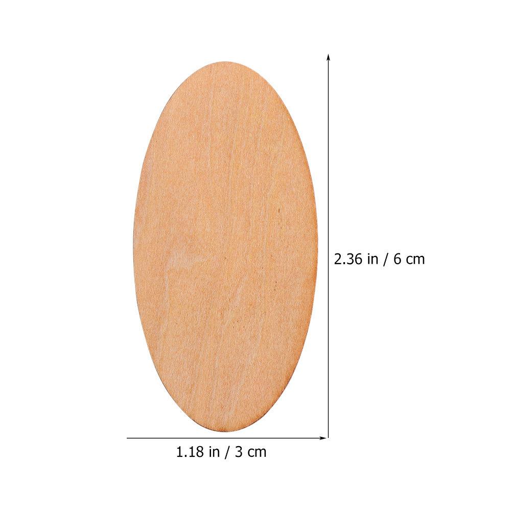 100Pcs Oval Wooden Slices Unfinished Wood Chips DIY Blank Wood Pieces for Craft Projects Supplies Wooden Slices коричневый