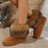 Ladies Large Size Snow Boots Warm Mid-Calf Cotton Shoes Home Winter Low Cut Cotton Shoes Rubber Comfortable Women's Boots
