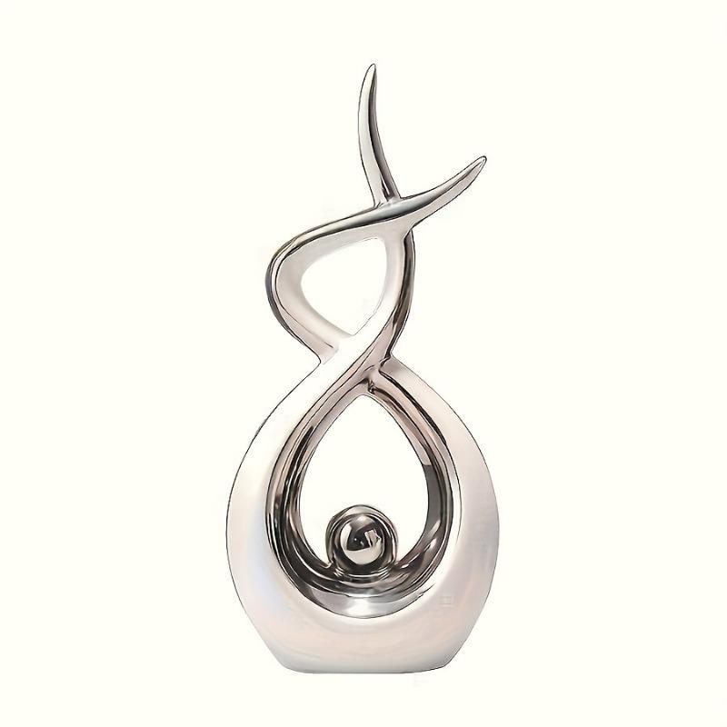 2pcs Set a Pair of Home Decoration Pieces Elegant Decorative Bottles Resin Process Abstract Geometric Design Suitable for Living Room Porch