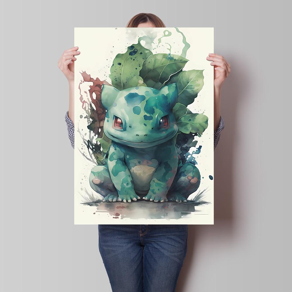 Watercolor Pokemon Decorative Paintings - Pikachu  Eevee Squirtle  Charmander  Bulbasaur Anime Art for Home Wall Decor