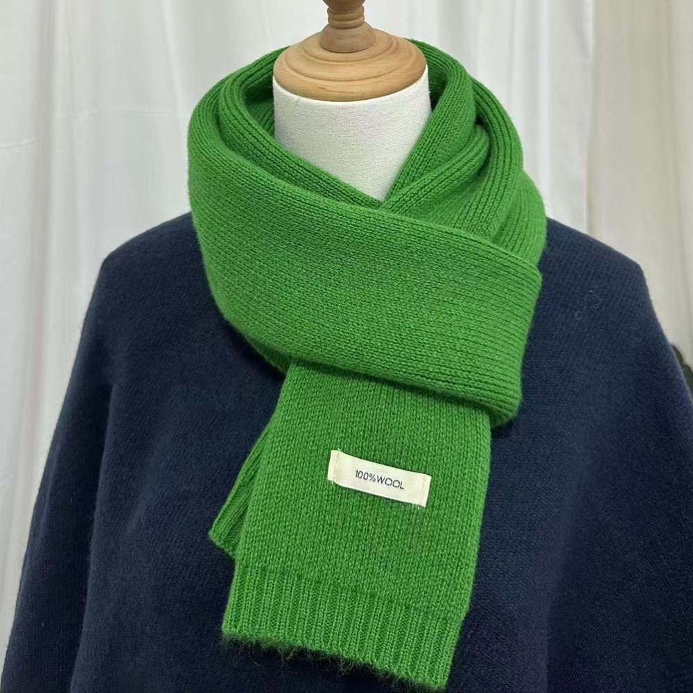 Cold-proof Knitting Wool Scarf Solid Color Winter Warmer Scarf Long Thickened Neckscarf  Winter