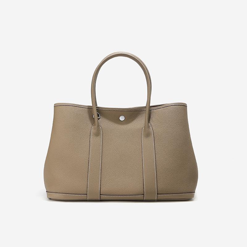 Togo First Layer Cowhide Garden Bag Women's Hand Shoulder Tote Bag Versatile Simple Bucket Bag Commuter Leather Big Bag