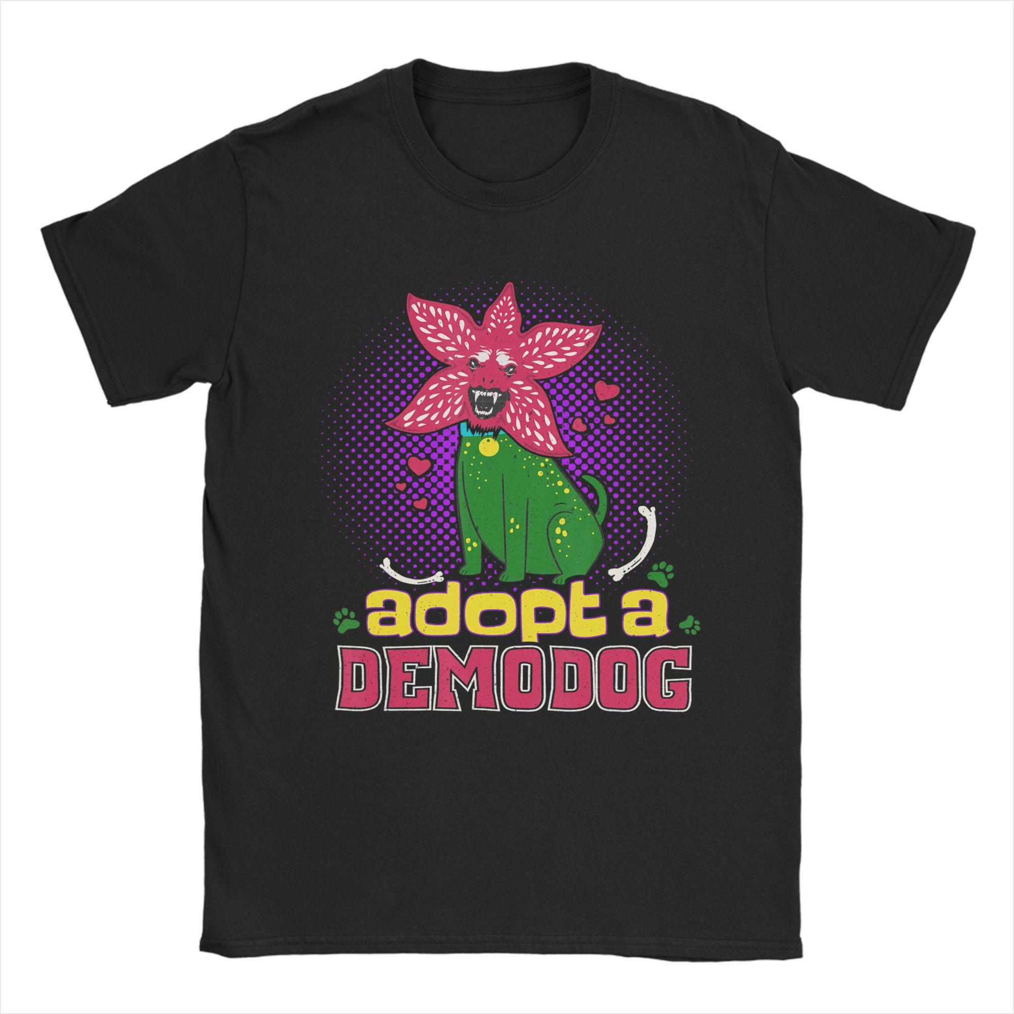 

Fashion Adopt a demodog TShirts for Men Round Collar Pure Cotton T Shirt Short Sleeve Tee Shirt Plus Size Clothes S