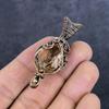 Natural Morganite Gemstone Handmade Copper Wire Wrap Jewelry Pendant 2.17" t6T55
