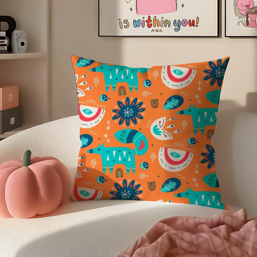 Exotic Bold Art Moroccan Style Cushion Cover Pillowcase Short Plush Invisible Zipper Room Sofa Cushion Cover
