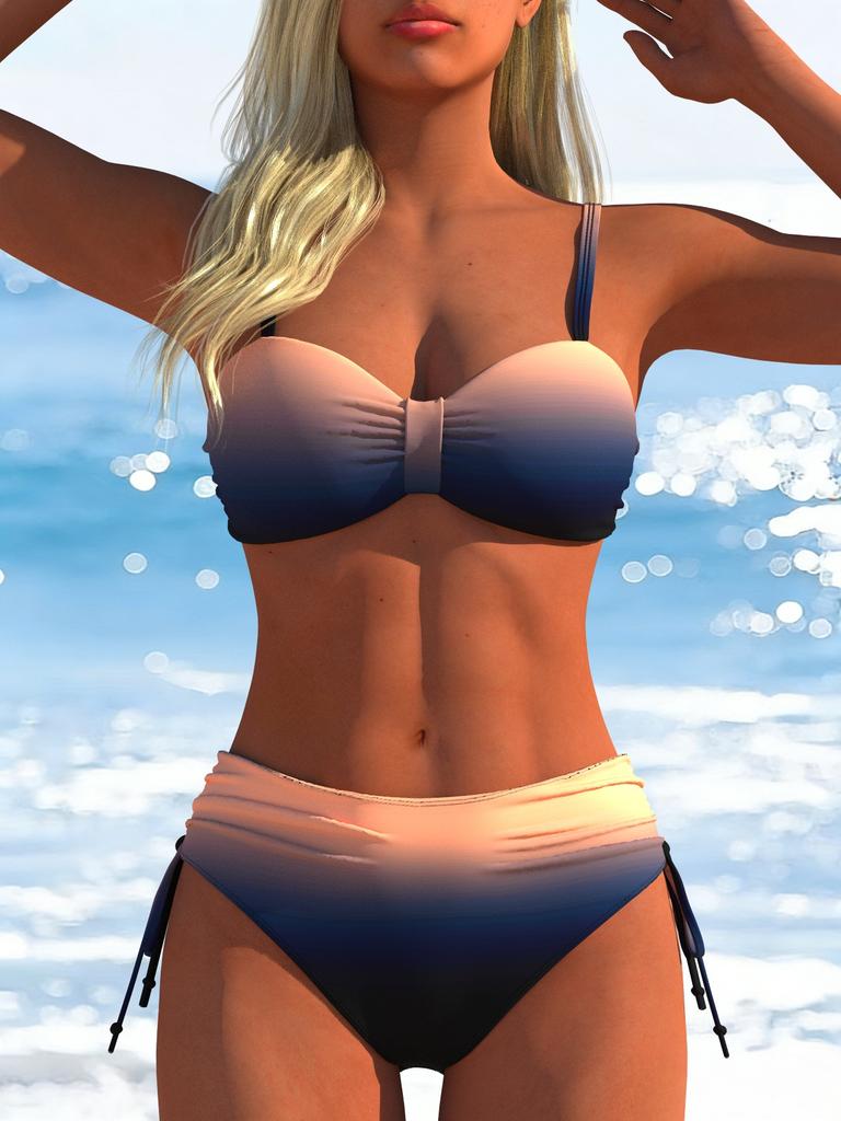 Nuevo Bikini Europeo y Americano Dividido para Mujer Sexy Chicas Calientes Conjunto de Dos Piezas Tirantes Espalda Descubierta Delgado, Bañador