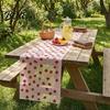 Anniversary Table Runner Soft Polyester Cherry Lemon Runner Strawberry Sheer Tulle Pattern Summer Overlay Seasonal