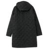 LAVENHAM Made in England Long sleeve Quilted coat 36 black Hooded Women Used