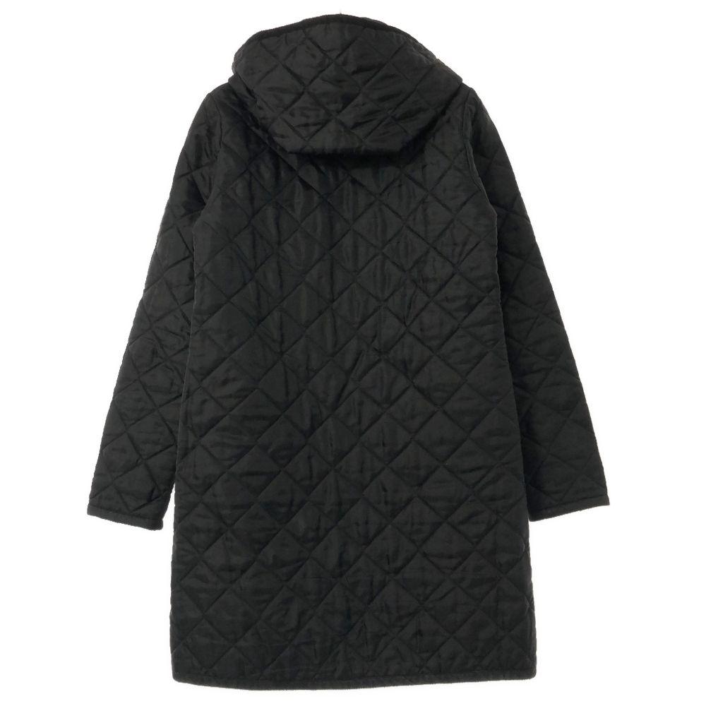 LAVENHAM Made in England Long sleeve Quilted coat 36 black Hooded Women Used