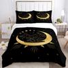 Magic Astrology Esoteric Gold Print Three Piece Set Fashion Bedding Article Children Or Adults For Beds Quilt Covers Pillowcases
