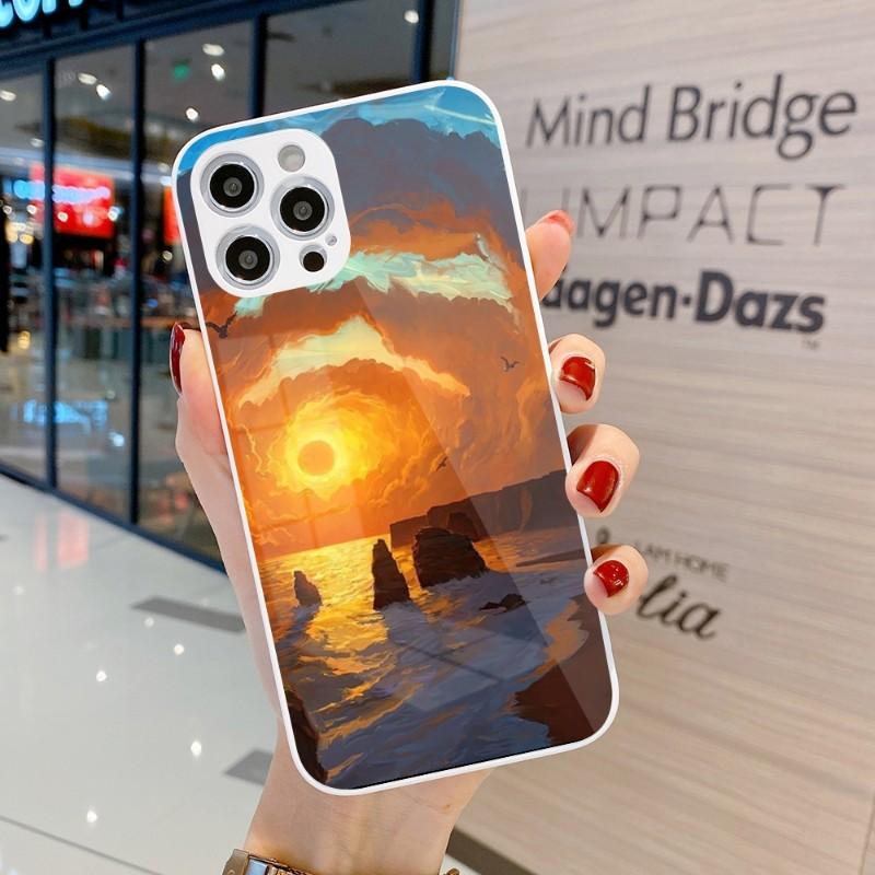 Cool Painting Art Phone Case For IPhone 14 13 12 11 Pro Max X XR XS 8 7 Plus Liquid Glass Color Phone Cover