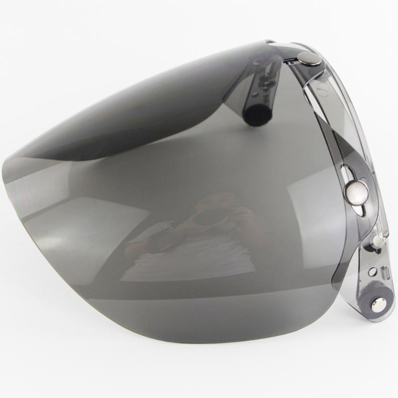 Universal Open Face Retro Helmet Visor Odorless Lens 3-snap Shield Visor Design