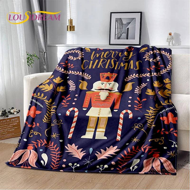Nutcracker Christmas Tree Cartoon Fairy Tales Blanket,Soft Throw Blanket for Home Bedroom Bed Sofa Picnic Travel Cover Girl Gift
