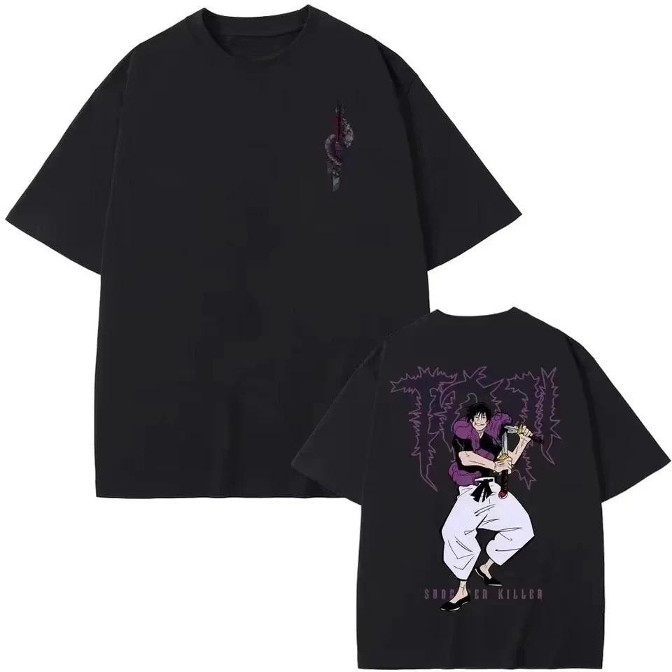 Anime Jujutsu Kaisen Toji Fushiguro Front Back Printed Tshirt Sorcerer Killer Unisexga Graphic Tee Harajuku Streetwear Cotton