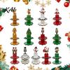 Christmas Money Holder Ornaments with 10 Holes, Snowman Santa Claus Tree Festive Desktop Decoration Wooden Cash Holder, Holiday Rack Table for