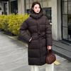New winter clothing jacket long over the knee winter fashion medium and long slim hooded down cotton clothing women