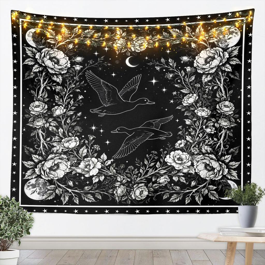 Bohemian Tapestry for Bedroom | Sun and Moon Wall Tapestry Aesthetic Antique Decor Cosmic Galaxy Tapestries, Universe Stars