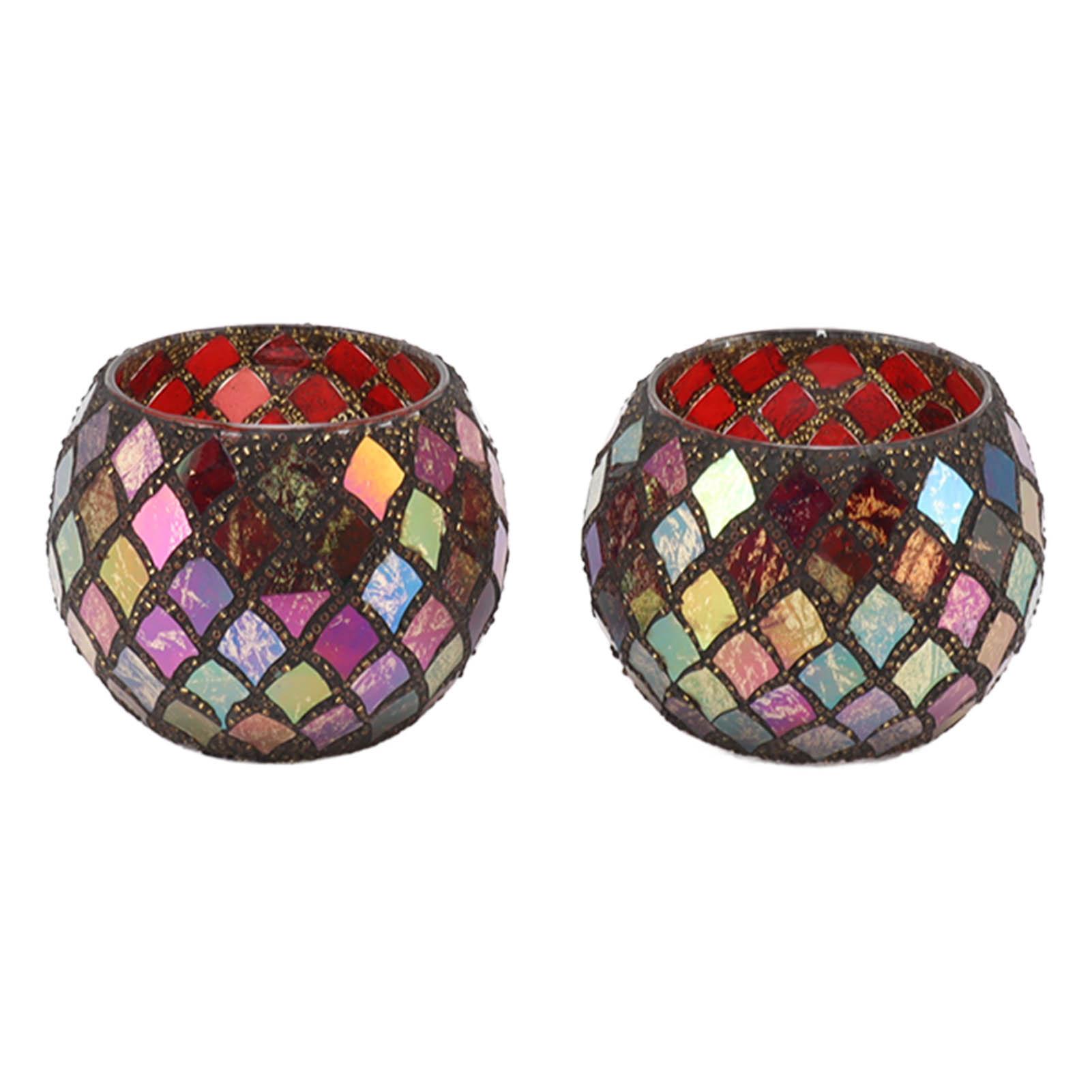 

Подсвечник из мозаики из стекла чайного цвета, изготовленный вручную, ароматизированная свеча, светодиодная подставка для дома