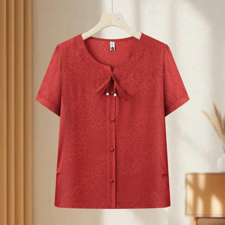 

Plus Size Loose Short Sleeve Summer Top for Mature Women XL