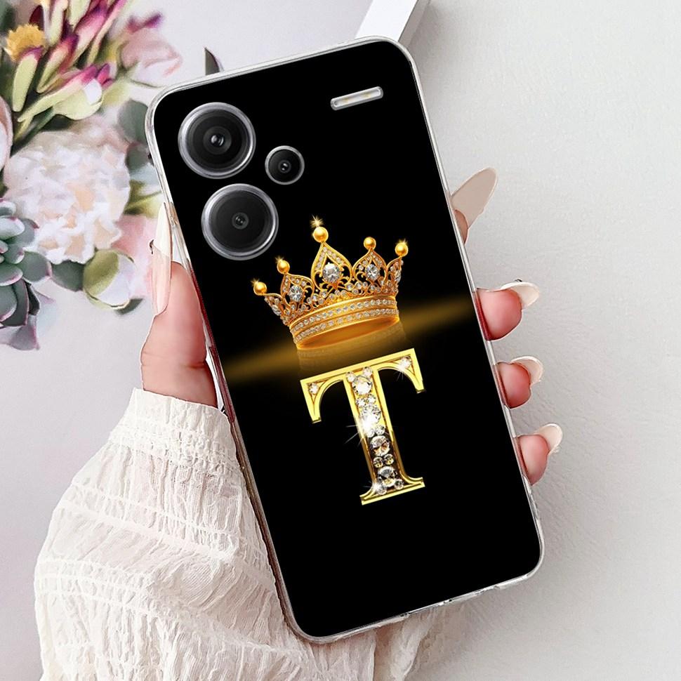 For Xiaomi Redmi Note 13 Pro Plus 5G Case Soft Silicone Cover Cute 26 Letters Phone Cases For Redmi Note13 Pro+ ProPlus Fundas