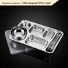 ZISIZ Set de plateaux repas 5 compartiments en acier inoxydable 316