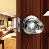 Keyed Entry Door Knob with Lock Round Door Knobs Stainless Steel Door Handle Lock for Indoor Doors Bedroom Bathroom