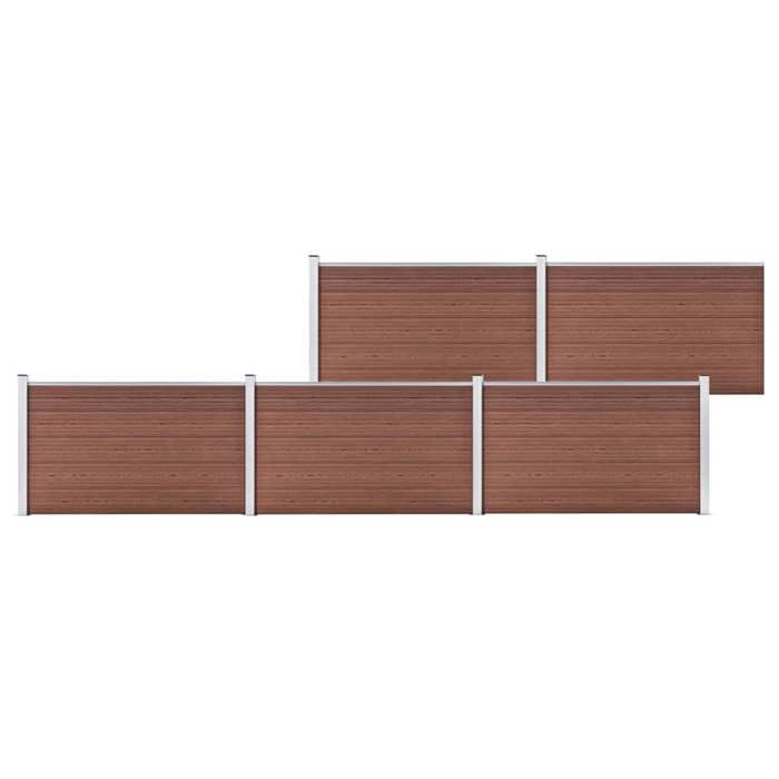 Clôture de jardin - VIDAXL - WPC - 872x106 cm - Marron - Résistante à la pourriture et rouille