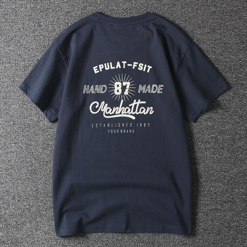 Foreign Trade Cut the Tag Off Tail Goods Leak-Picking New Couple High Cotton Personality All-matching Men's Thread Round Neck Short Sleeve T-shirt