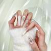 Handmade Luxury Cat Eye Diamond Gradient Champagne Party Nail Art Tips