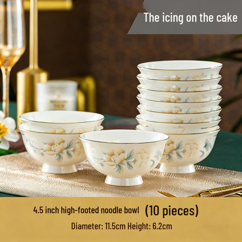 Роскошные керамические миски на высокой ножке с золотой каймой