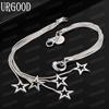 925 Sterling Silber Fünf Schlange Kette Stern Armband Mode Hochzeit Schmuck
