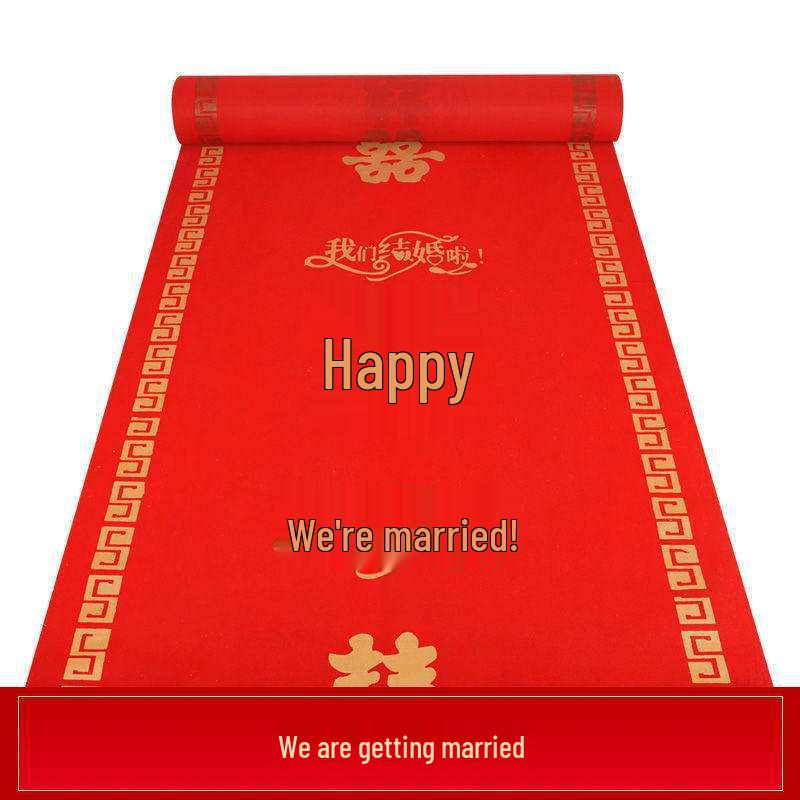 Red Carpet Disposable Non-Woven Wedding Aisle Runner - Grand Opening & Celebration