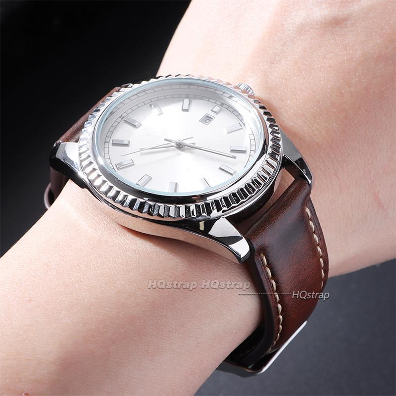 Vintage Oil Wax Cowhide Watch Strap 18mm 19mm 20mm 21mm 22mm Universal Watchband Accessories Pin Buckle Quick Release Bracelet