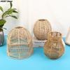 New 1PC Hand Weave Lampshade Rattan Hanging Lamp Shade Cafe Hotel Light Cover Ceiling Pendant Fixture For Home Restaurant Decors