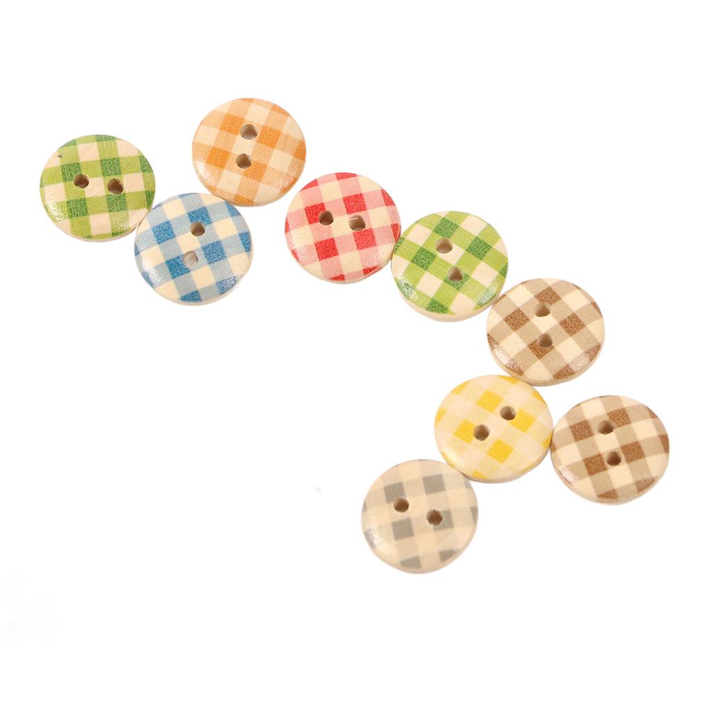 500PCS Wooden Button Multipurpose Fashionable Primary Color Base 2 Holes Decorative Sewing Button for Craft Supplies