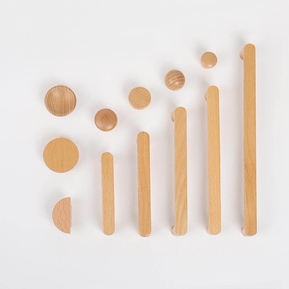 Minimalist Nordic Style Cabinet Handles Walnut Wood Rounded Edges Drawer Pulls Eco-Friendly 96mm Wardrobe Handles Home Decor