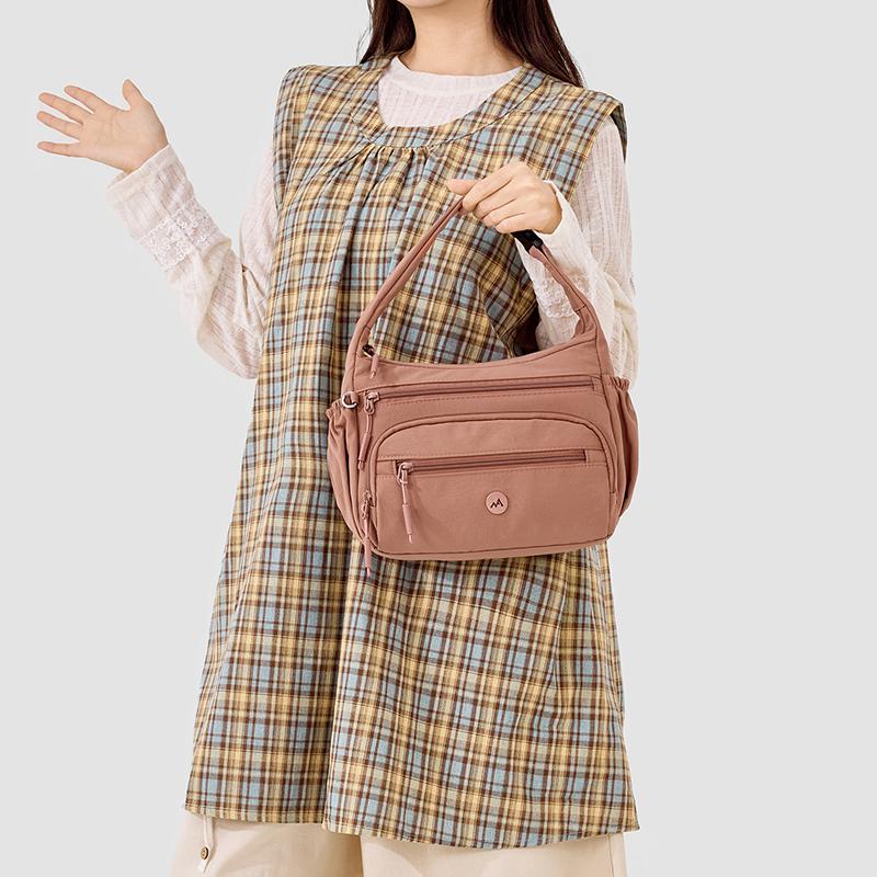 Multi-vakken Nylon Tas Pendelaar Multifunctioneel Schouder Crossbody Draagbaar Kleine Vierkante Tas
