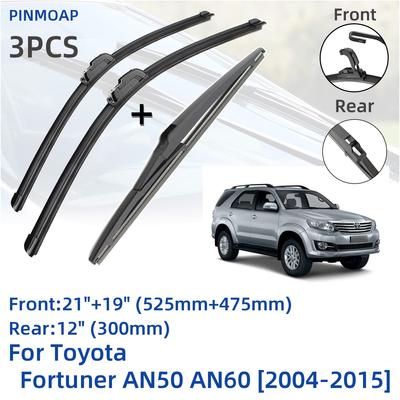 Pro Toyota Fortuner AN50 AN60 2004-2015 Přední Zadní Stěrače Kartáčky Stěrky Příslušenství J Hák 2005 2006 2007 2008 2009 2010 2011 2012 2013 2014