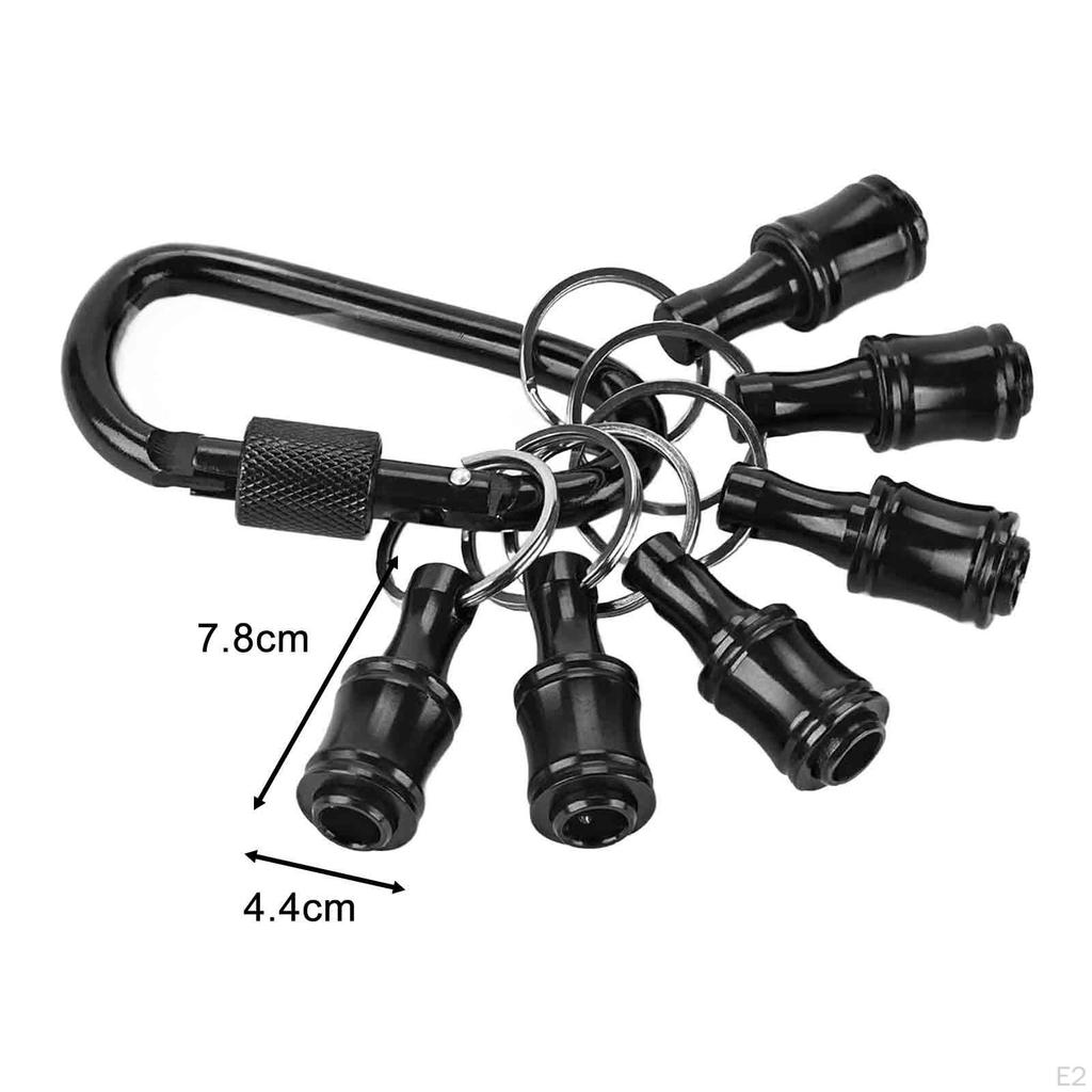 6 Pieces Screwdriver Bits Holder Hex Shank Portable with Chain Buckle Easy Change Quick 1/4