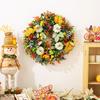 American And Premium European Style Green Pumpkin Eucalyptus Wreath For Holidays
