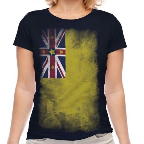 

Niue Faded Flag Women s T-Shirt Niue Football Niue Jersey Gift S