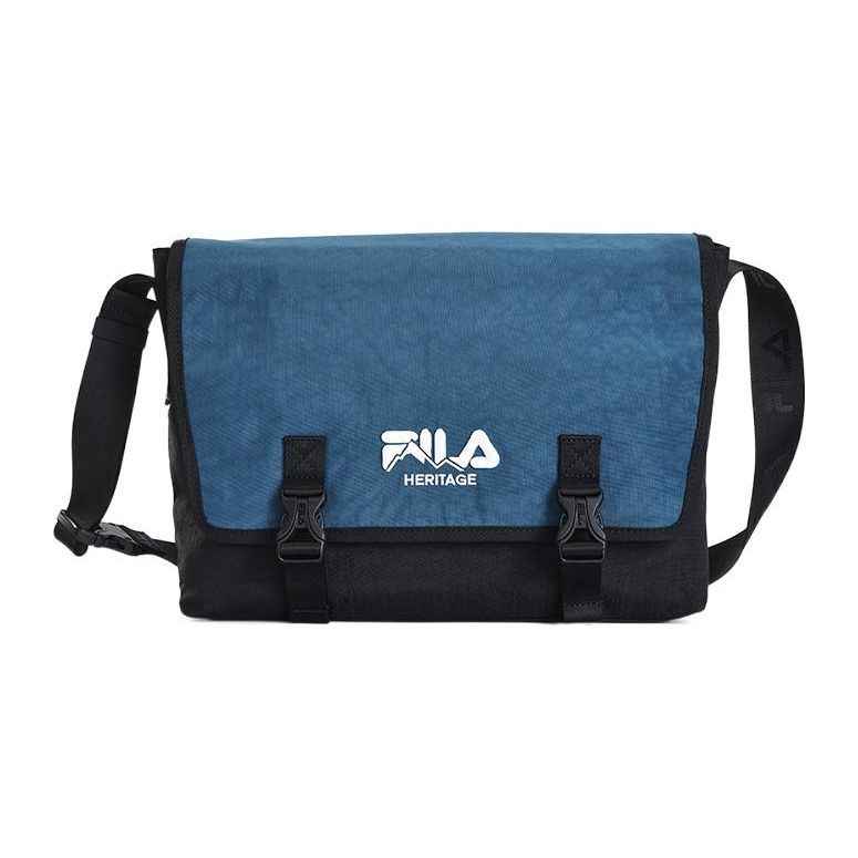 FILA Fashion Casual Simple Flap Closure Fabric Crossbody Shoulder Bag Men bags Blue F13M248101FDB Blue