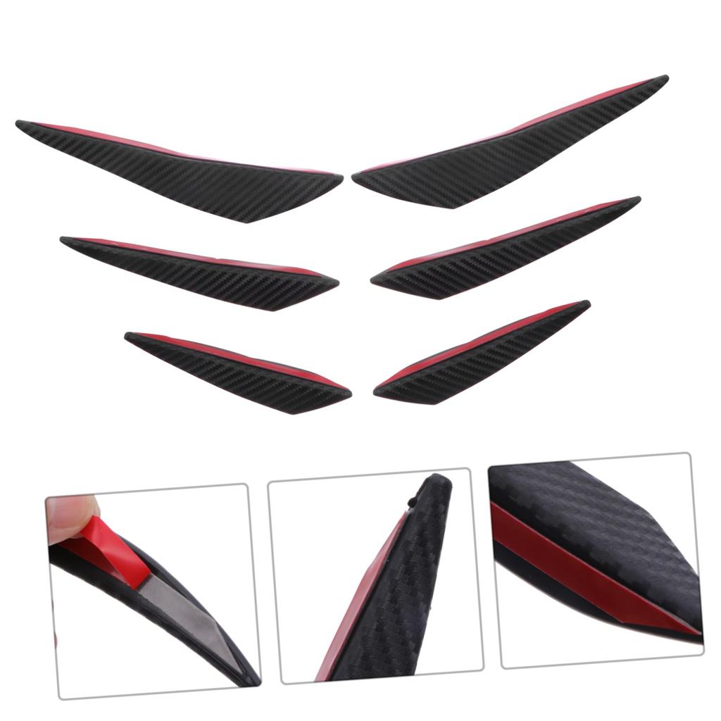 iplusmile 1 Set Bumper Carbon Auto Car Bumper Lip Splitter Fin Spoiler Car Accessories Car Supplies Black