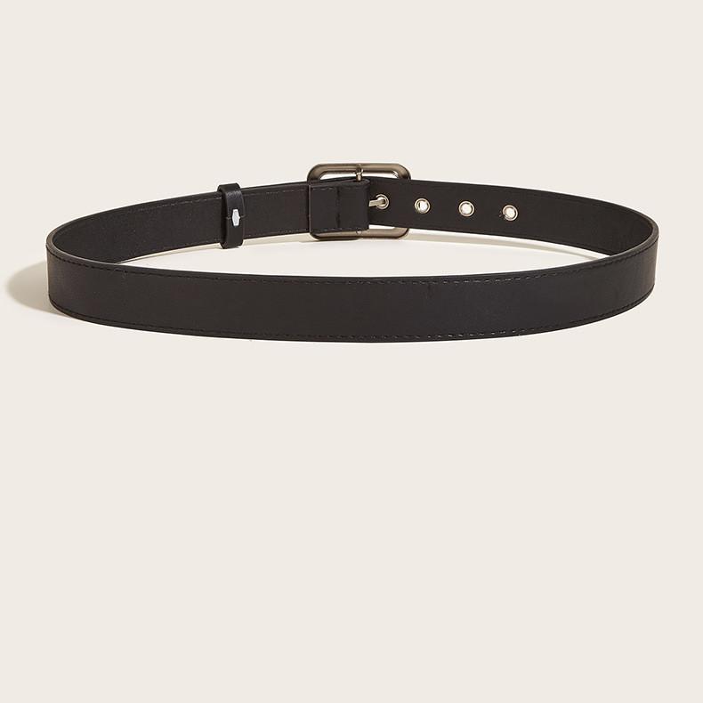 Retro Korean Style Alloy Buckle Belt Fashionable Trendy Waistband Decorative Black Belt